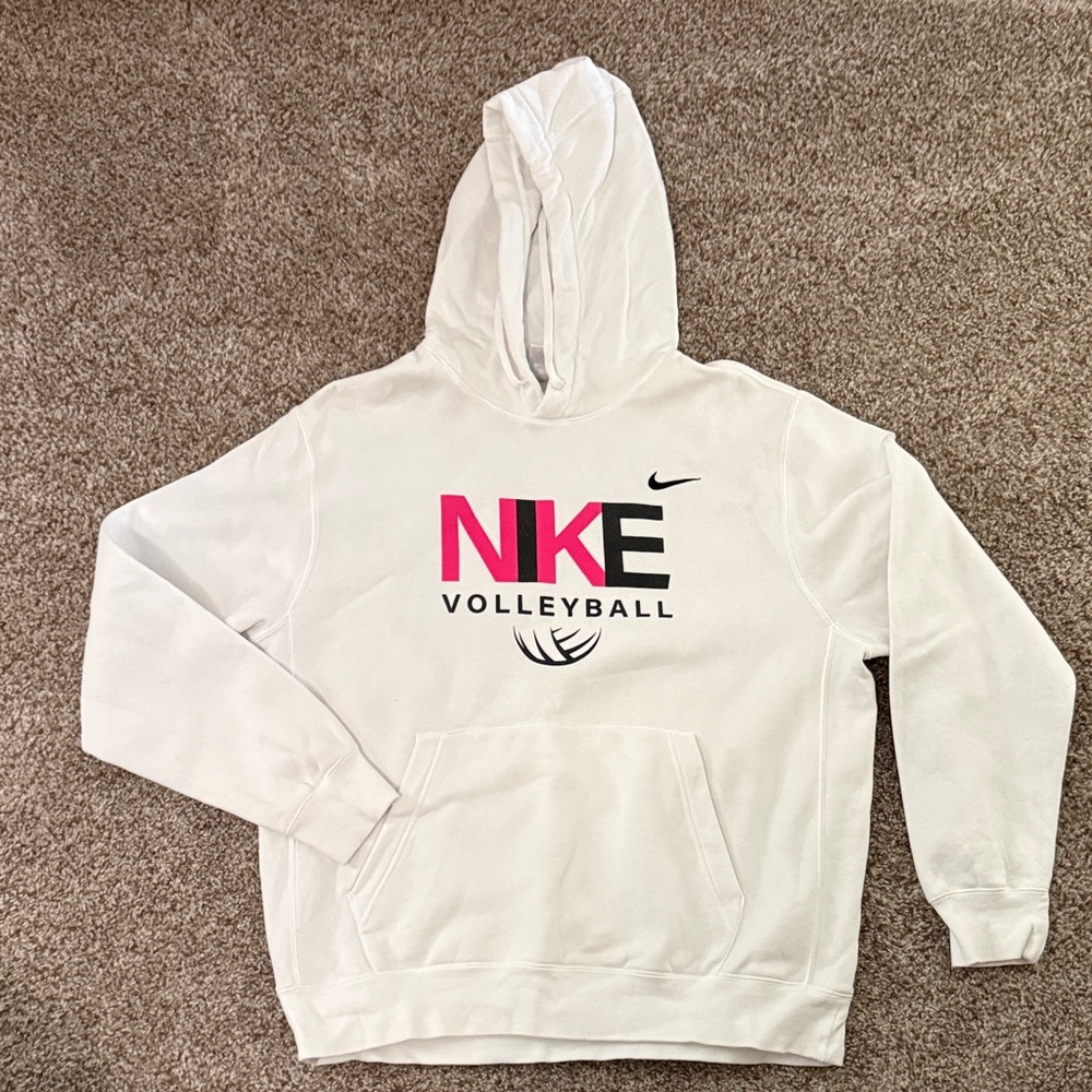Nike White Hoodie with Black Logo